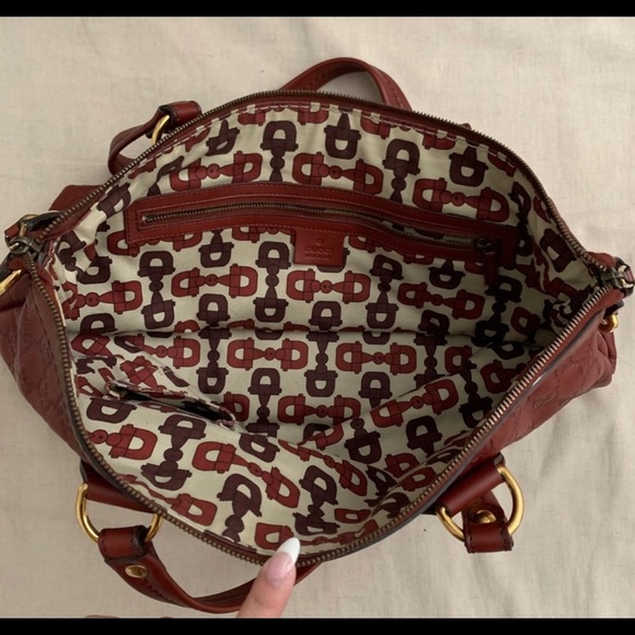 💯 BUTTER LIKE LEATHER 100% Authentic Gucci Monogram Satchel Tote Handbag Purse - Picture 6 of 10